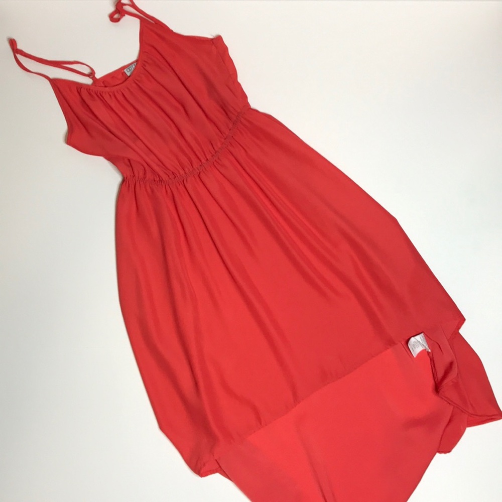 Orange high low flowy dress